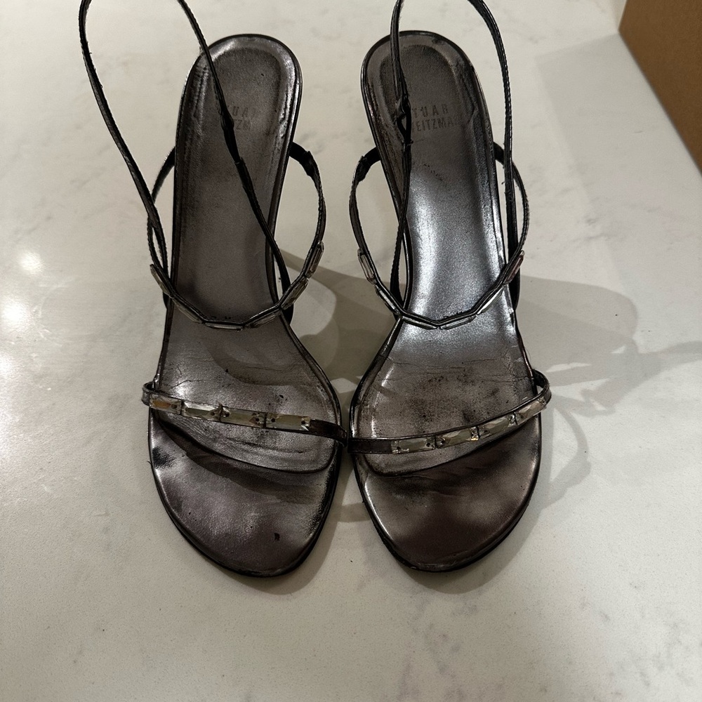 Stuart Weitzman Black Strappy Heels